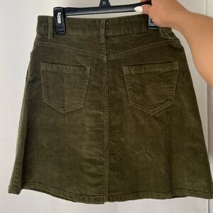 Noisy May Green Button-Up Corduroy Skirt (from Dry Goods)